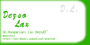 dezso lax business card